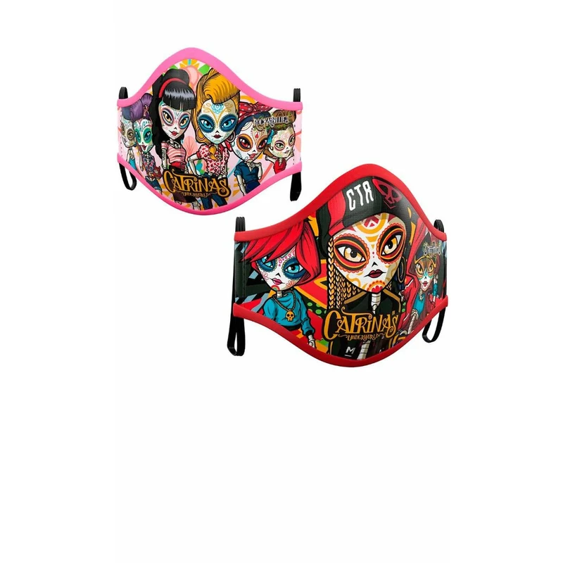 Stoffmasken 2er Pack Catrina™ für Kinder