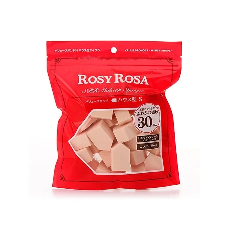 [Self-operated] Japanese ROSY ROSA regular sponge puff, pentagonal cotton block, 30 pieces