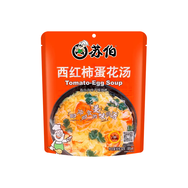 [Self-operated] China Subo tomato and egg drop soup 32g freeze-dried packets of fresh vegetable and hibiscus soup convenient instant soup packets