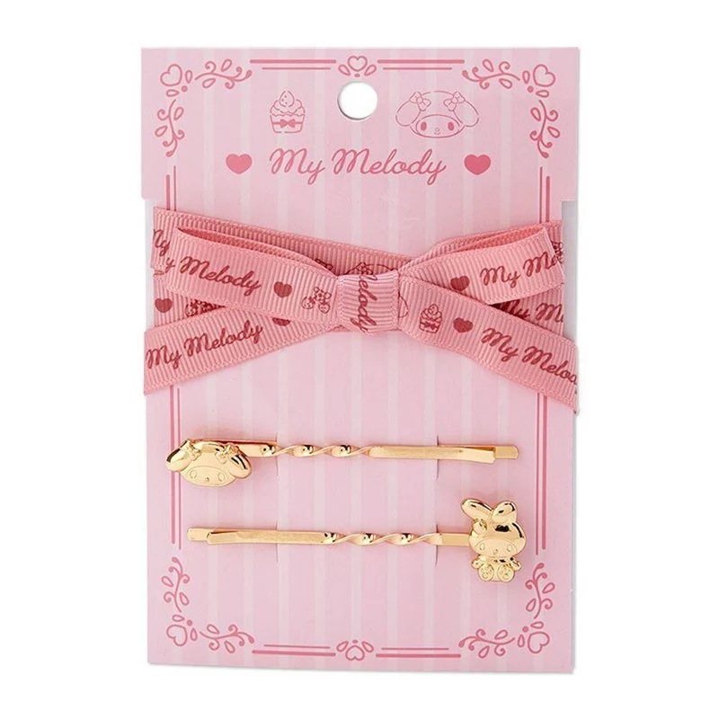 [Self-operated] Japan's Sanrio Ribbon Hair Rope Hair Clip Set Melody Fashionable Cute Back Side Hair Clip Hair Accessories Ribbon Hair Rope Hair Accessories