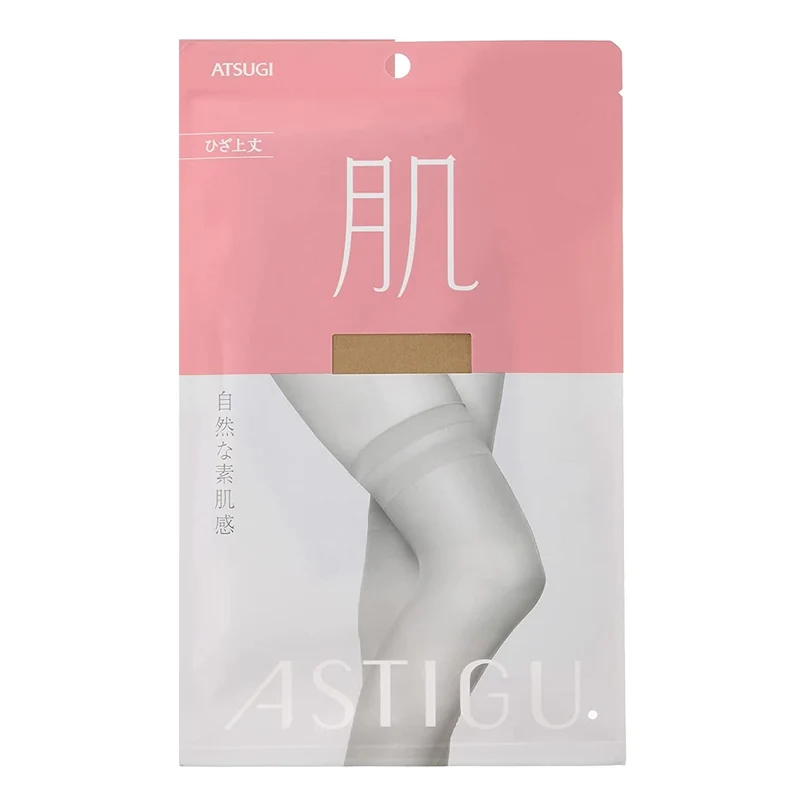 [Self-operated] Japanese ATSUGI Atsugi natural nude skin thigh socks pure beige (323) 22-25cm above the knee length