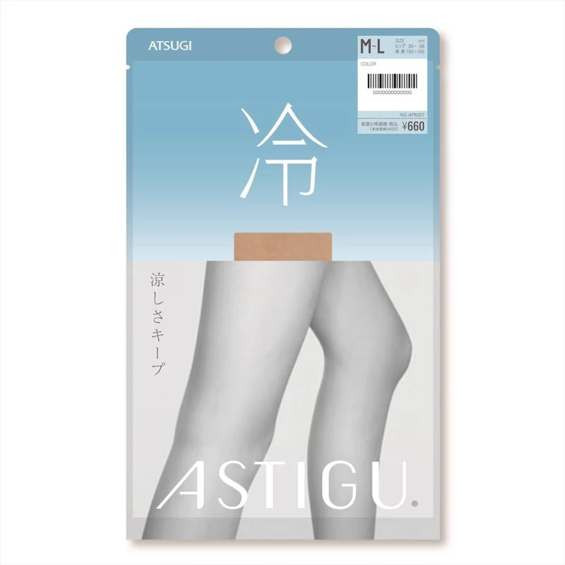[Self-operated] Japan's Atsugi ATSUGI new thin stockings cold plain summer COOL feeling pantyhose pure beige (323) M~L Hips 85-98 Height 150cm-165cm