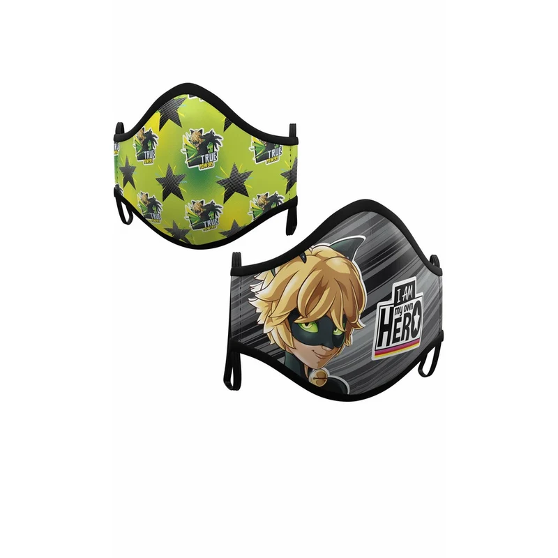 Stoffmasken 2er Pack Cat Noir™ für Kinder