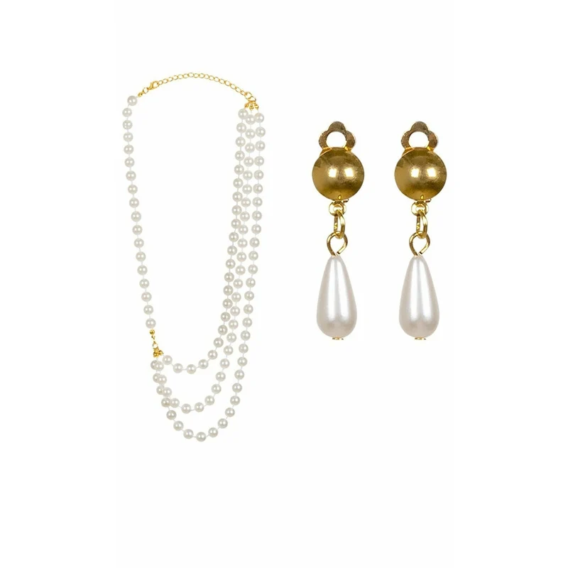 Set Perlenkette und Ohrringen