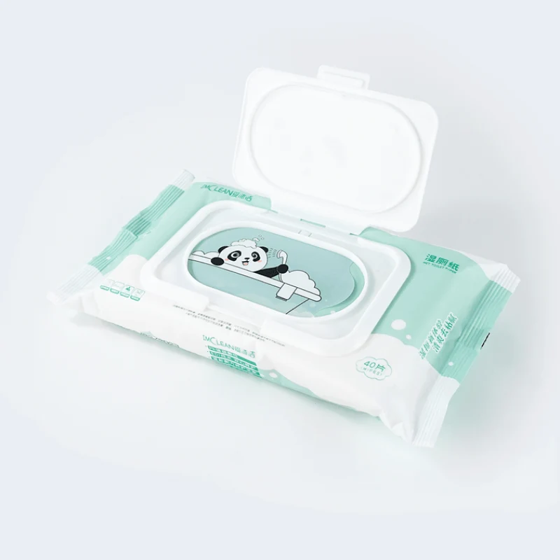 [Self-operated] China IMCLEAN Wet Toilet Paper 40 Draws Flushable Toilet Household Affordable Wet Wipes for Men and Women Toilet Sanitary Wipes