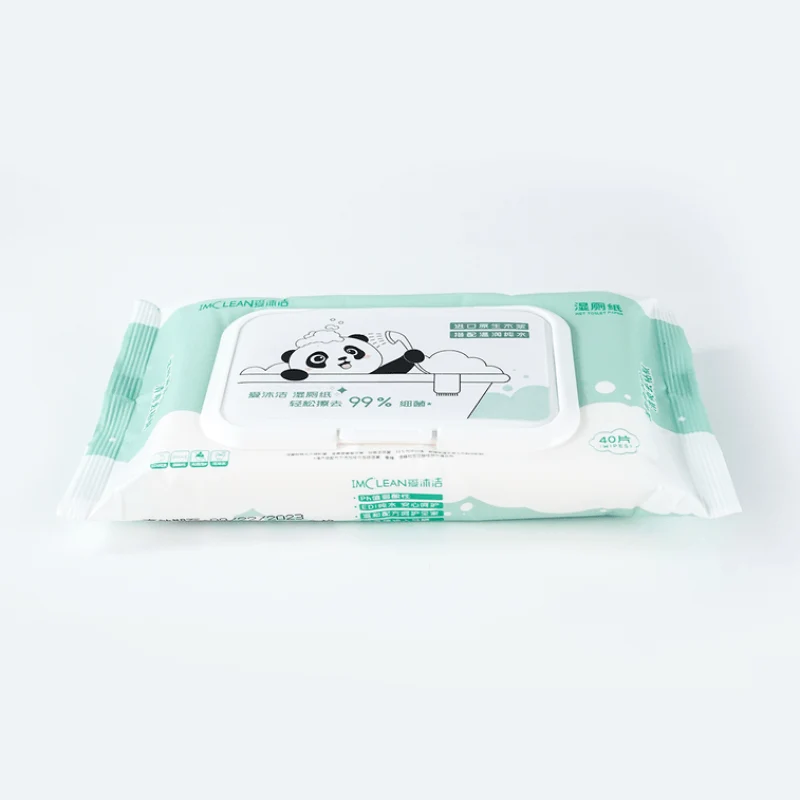 [Self-operated] China IMCLEAN Wet Toilet Paper 40 Draws Flushable Toilet Household Affordable Wet Wipes for Men and Women Toilet Sanitary Wipes