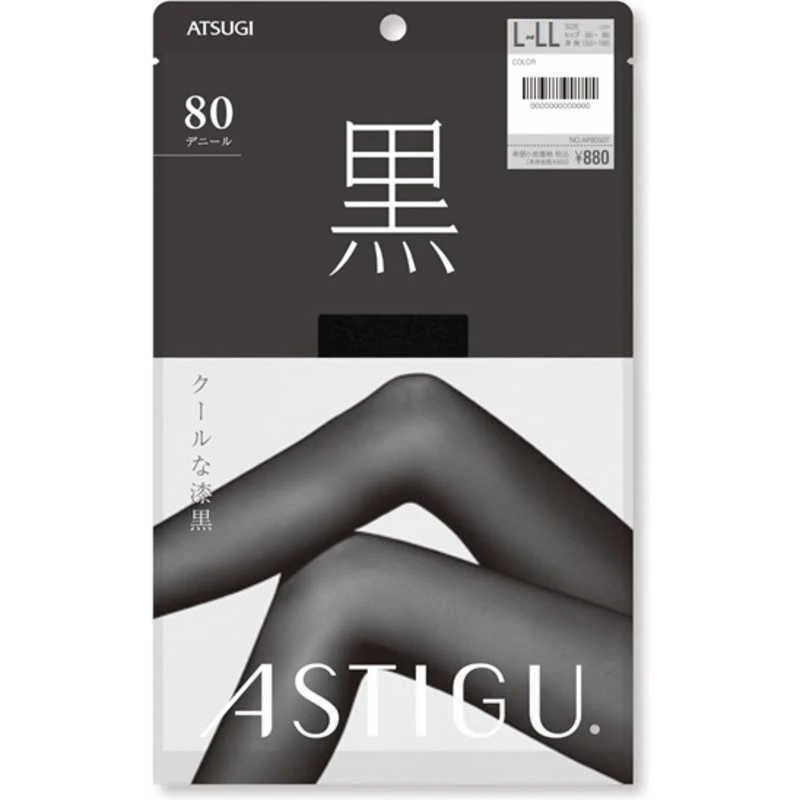 [Self-operated] Japan Atsugi ATSUGI's new 80D Japanese sexy stockings for women, thin black (16) velvet pantyhose leggings L~LL Hips 90-103 Height 155cm-170cm
