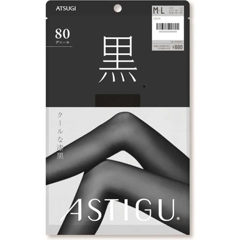 [Self-operated] Japan Atsugi ATSUGI's new 80D Japanese sexy stockings for women, thin black (16) velvet pantyhose leggings M~L Hips 85-98 Height 150cm-165cm