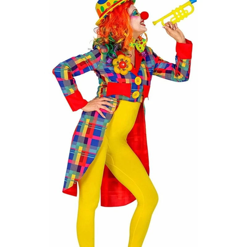 Mehrfarbiger Clown-Frack für Damen