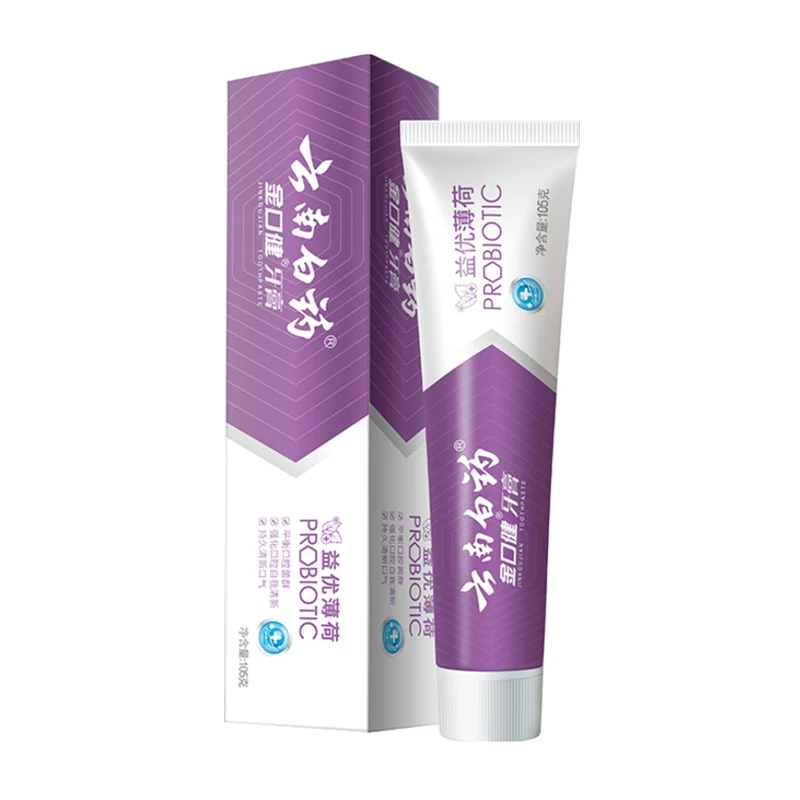 [Self-operated] China YUNNAN BAIYAO Yunnan Baiyao Jinkoujian Toothpaste Yiyou Fresh Mint Type 105g Fresh Breath Care Gums