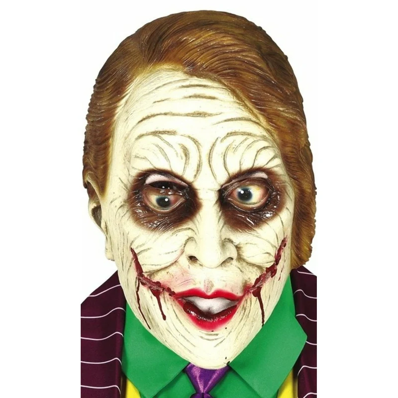 Böser Joker-Clown Maske aus Latex