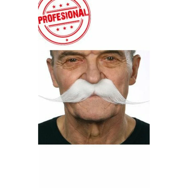 Schnurrbart weiß Professional 012-LG