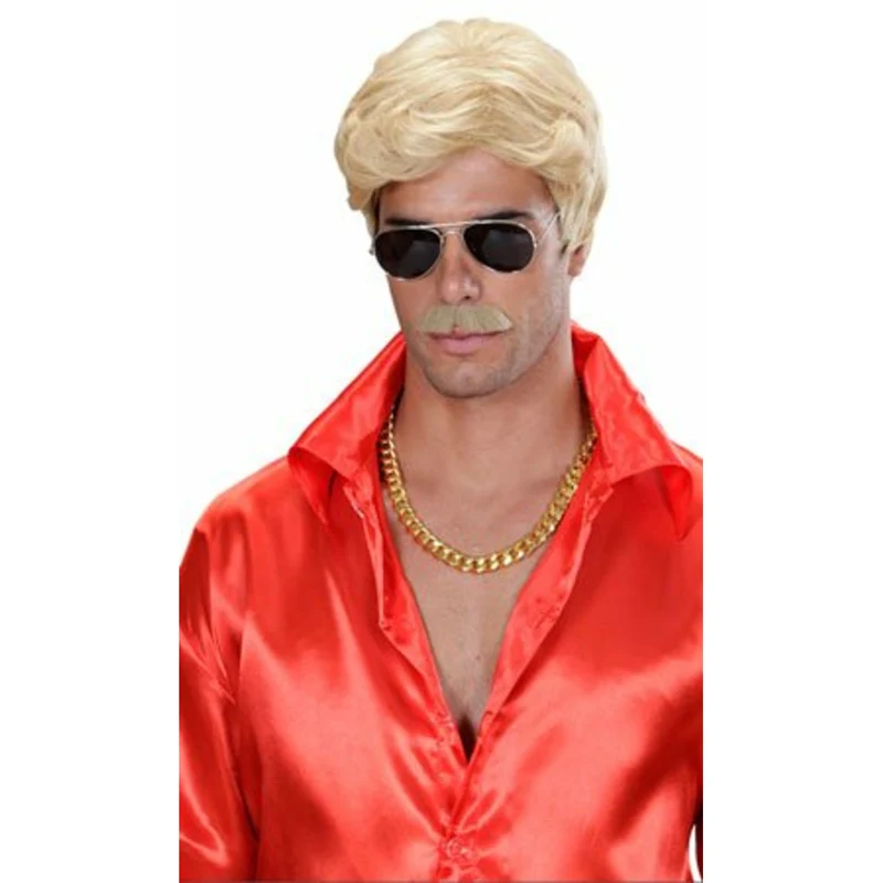 Perücke und Playboy-Schnurrbart