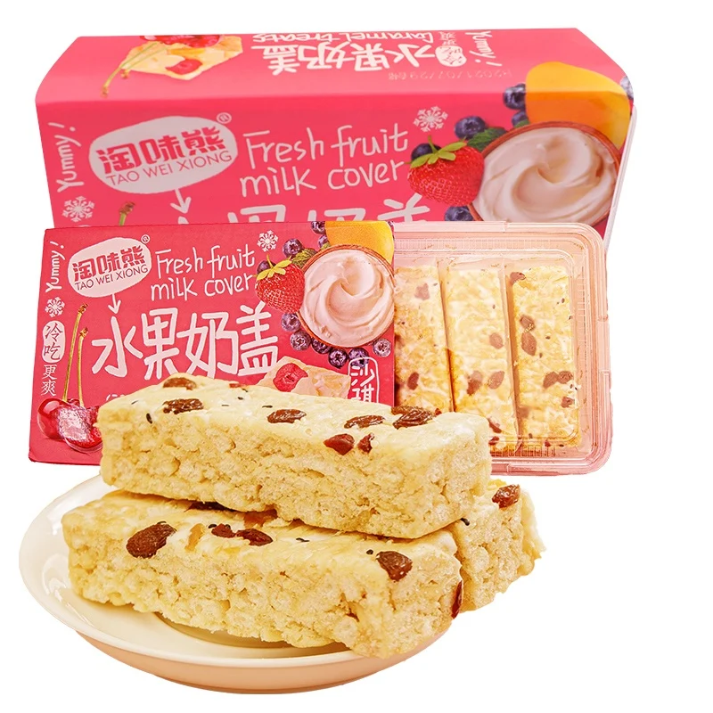 [Self-operated] China Taowei Bear Fruit Milk Top Shaqima 380g Biscuit Cake Nutritious Breakfast Meal Replacement Pastries Afternoon Tea Snacks Office Snacks