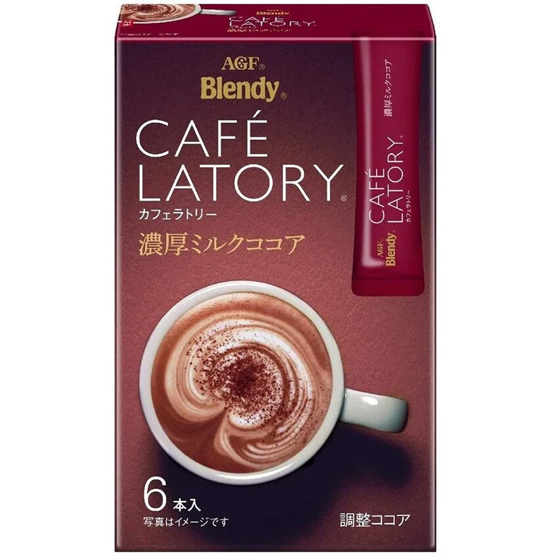 [Self-operated] Japanese AGF Blendy Brandy Rich Cocoa Latte 6 bags of instant coffee, easy to brew to refresh your mind