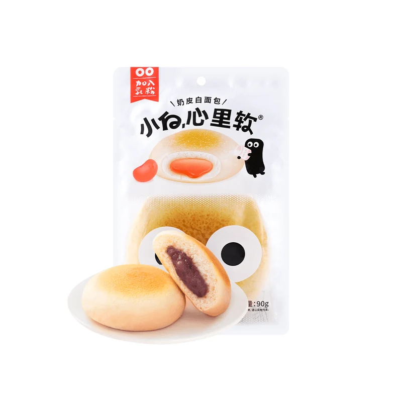[Self-operated] Chinese Xiaobai is soft-hearted, milk-skinned white bread, red bean flavor, 2 pieces, 90g, breakfast internet celebrity popular snacks, snacks, snacks, cakes and snacks