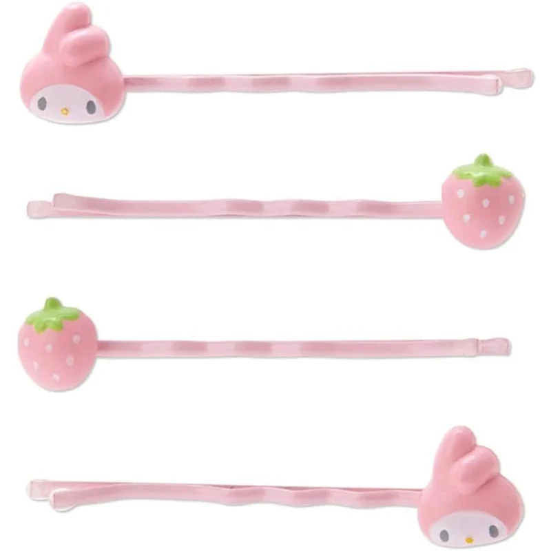 [Self-operated] Japan's Sanrio one-word hairpin with storage jar Melody style 4 pack cute one-word side clip bangs clip headband hair clip hair accessories