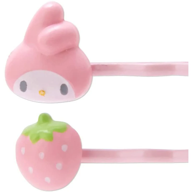 [Self-operated] Japan's Sanrio one-word hairpin with storage jar Melody style 4 pack cute one-word side clip bangs clip headband hair clip hair accessories