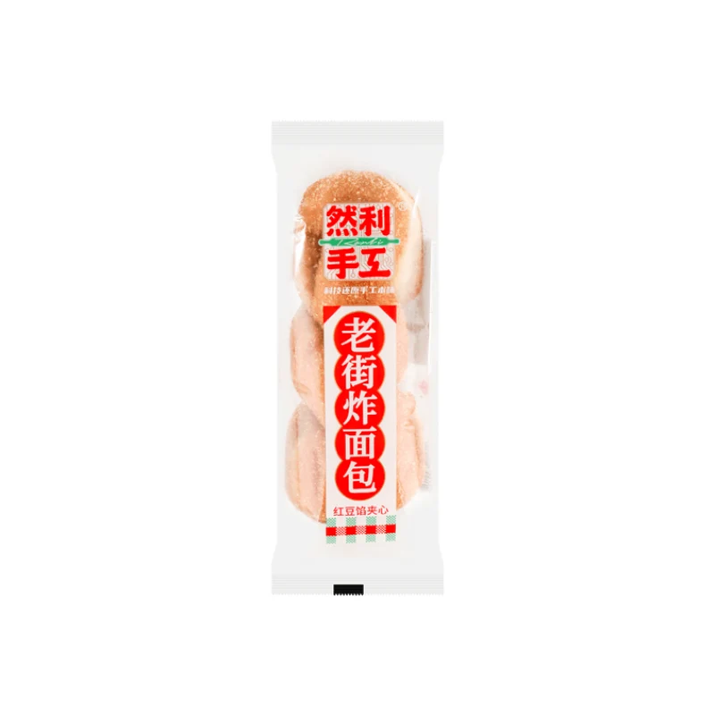 [Self-operated] China Ranli Old Street Fried Bread Red Bean Flavor 100g Old-fashioned Hemp Flower Bread Breakfast Bread Cake Snacks Snacks