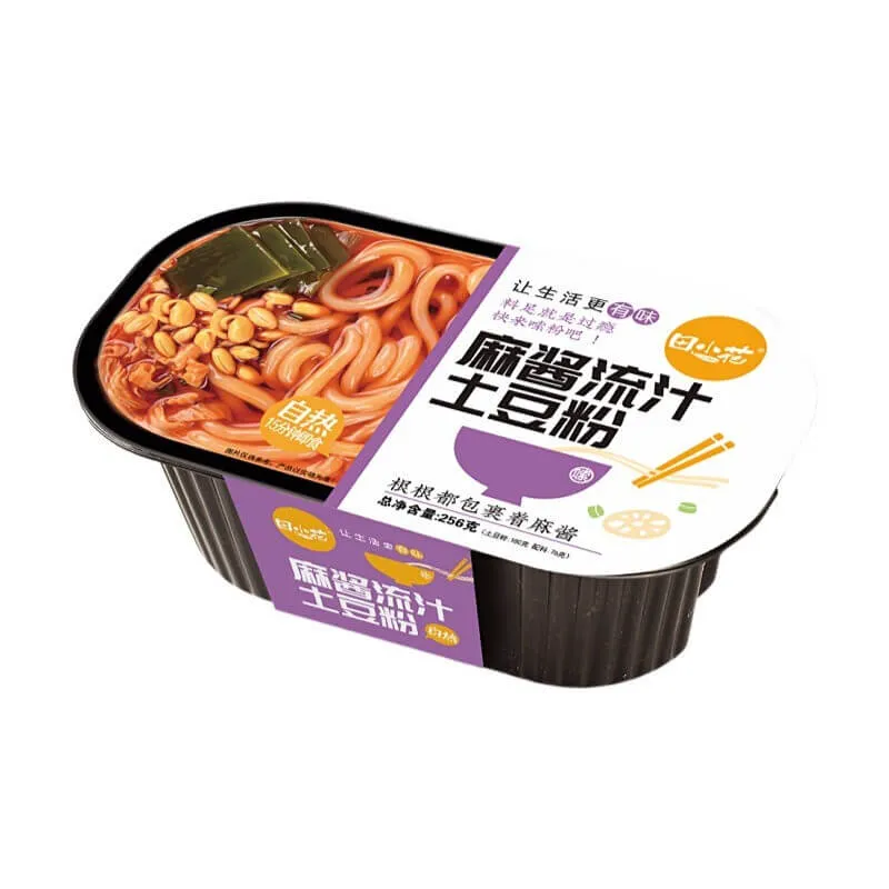 [Self-operated] China Tian Xiaohua Self-heating Sesame Sauce Potato Powder 256g Q-bouncy smooth appetizer snack Self-heating convenient late night snack