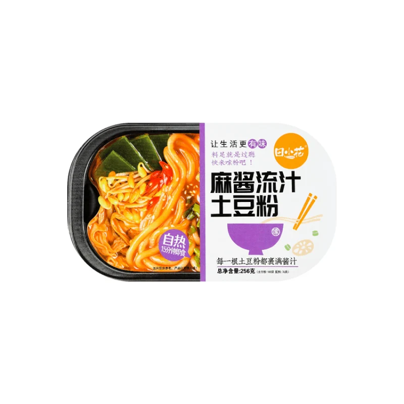 [Self-operated] China Tian Xiaohua Self-heating Sesame Sauce Potato Powder 256g Q-bouncy smooth appetizer snack Self-heating convenient late night snack