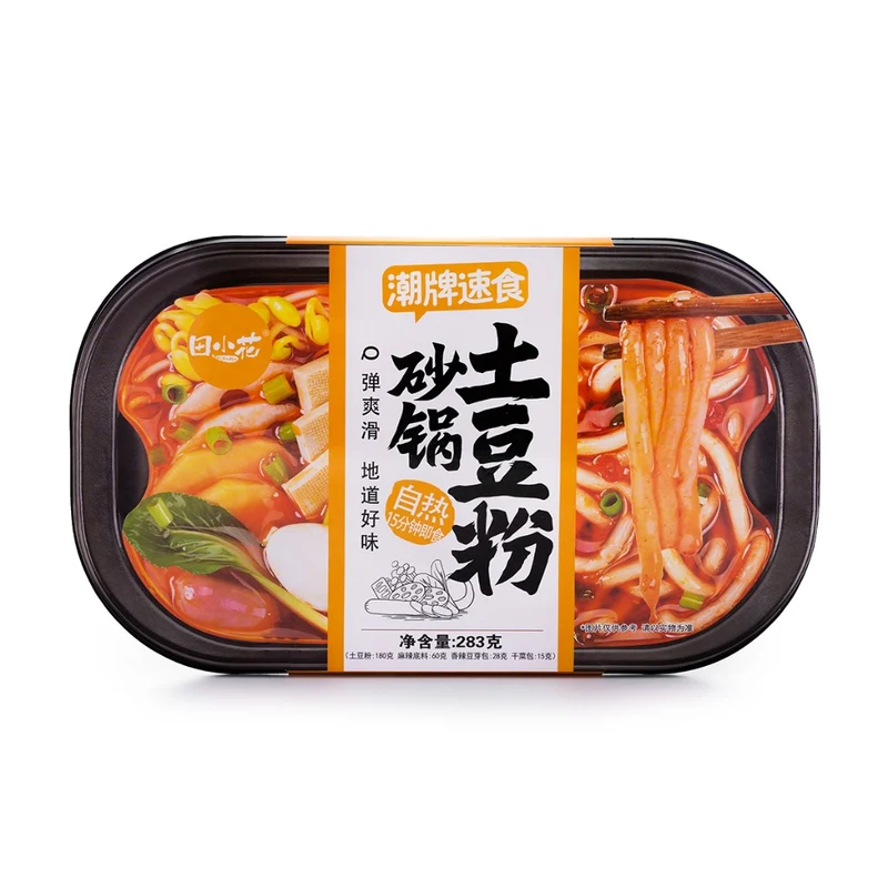 [Self-operated] China Tian Xiaohua Self-heating Casserole Potato Powder 283g Q-bomb smooth appetizer snack Self-heating convenient late night snack