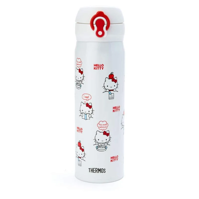 [Self-operated] Japan's Sanrio Kitty insulated water cup white 500ml Thermos limited edition direct drink, easy to carry and long-lasting heat preservation