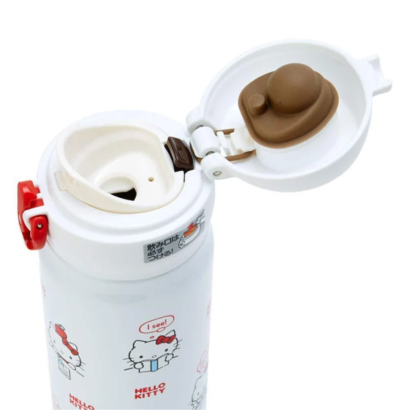[Self-operated] Japan's Sanrio Kitty insulated water cup white 500ml Thermos limited edition direct drink, easy to carry and long-lasting heat preservation
