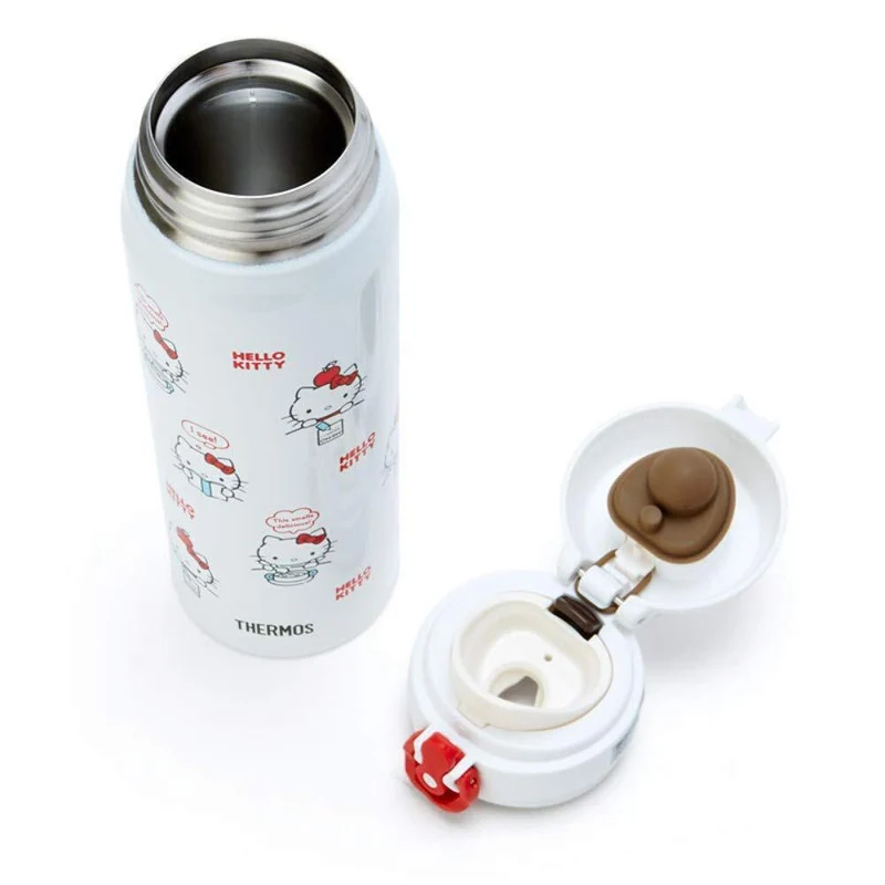 [Self-operated] Japan's Sanrio Kitty insulated water cup white 500ml Thermos limited edition direct drink, easy to carry and long-lasting heat preservation