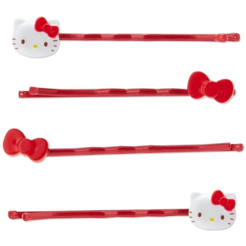 [Self-operated] Japan's Sanrio one-line hair clip with storage jar Hello Kitty style 4 pieces cute one-line side clip bangs clip headband hair clip hair accessories