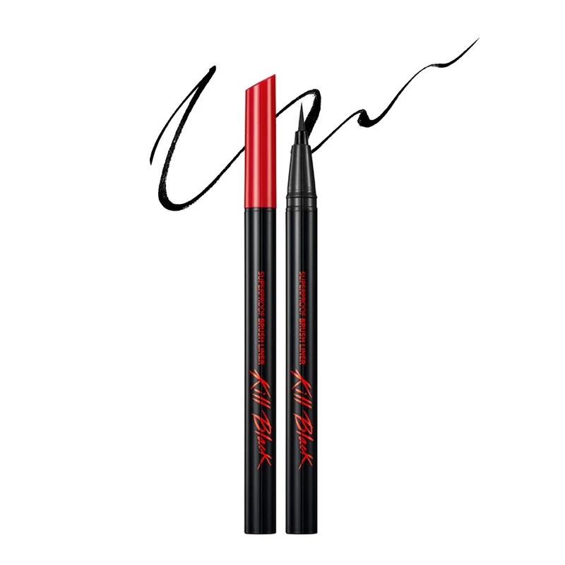 [Self-operated] Korean CLUB CLIO new waterproof eyeliner pen ultra-fine red cap version 1 pack #01 Kill Black waterproof, anti-smudge and long-lasting makeup