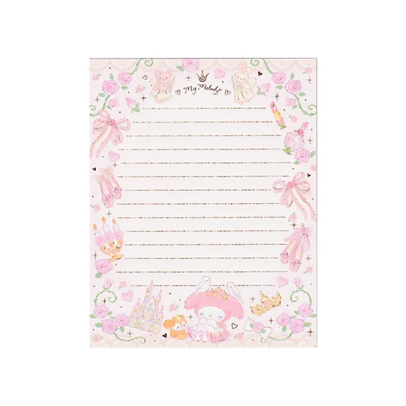 [Self-operated] Japan Sanrio set letter paper Melody card communication paper 8 pieces cartoon envelopes 4 pieces including note paper tube