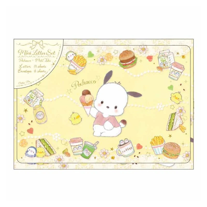 [Self-operated] Japanese Sanrio greeting card, gift card, Pacha dog card, communication paper, 8 pieces of cartoon envelopes, 4 pieces