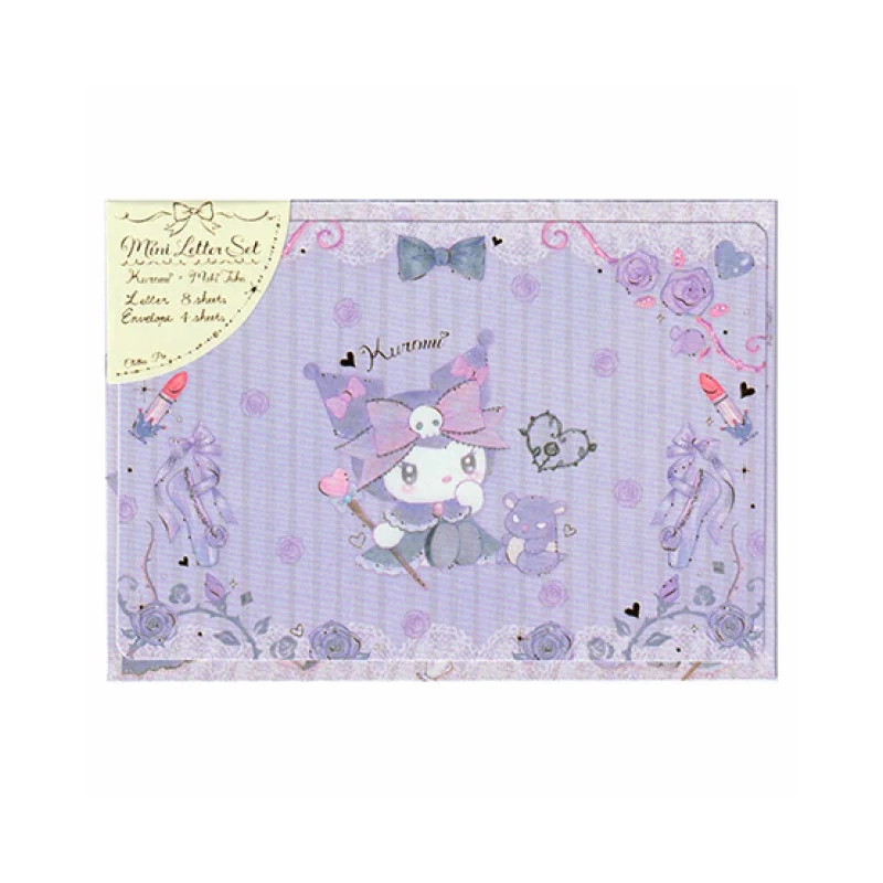 [Self-operated] Japanese Sanrio greeting card gift card Kurome style card communication paper 8 pieces cartoon envelopes 4 pieces