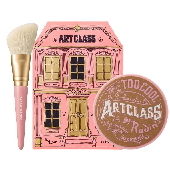 [Self-operated] South Korea TOO COOL FOR SCHOOL Tu Cool Art Class Three-Color Contouring Powder Shadow Palette Pink Limited Edition #01 CLASSIC Classic Coffee Brown 9.5g Silhouette Nose Shadow with Brush