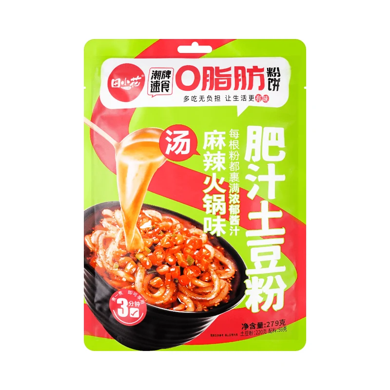 [Self-operated] China Tian Xiaohua Fatty Potato Powder Spicy Hotpot Flavor 279g 0 Fat Q-Bomb Smooth Appetizer Self-cooked Late Night Snack