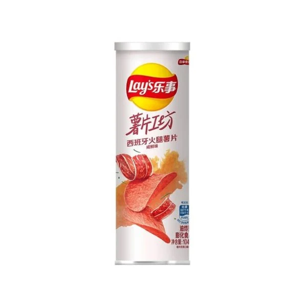 [Self-operated] China Pepsi LAY'S Potato Chips Spanish Ham Potato Chips 104g/can, salty and delicious