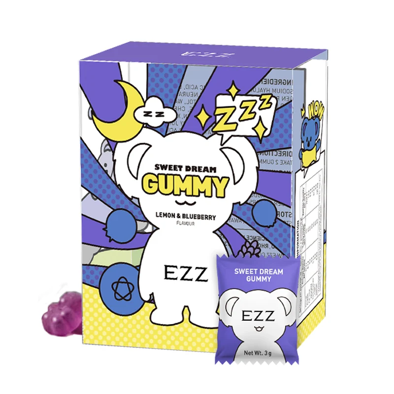 [Self-operated] Australian EZZ Sweet Dream Gummies Lemon Blueberry Flavor 20 capsules Oral Sleeping Gummies Non-melatonin to improve sleep