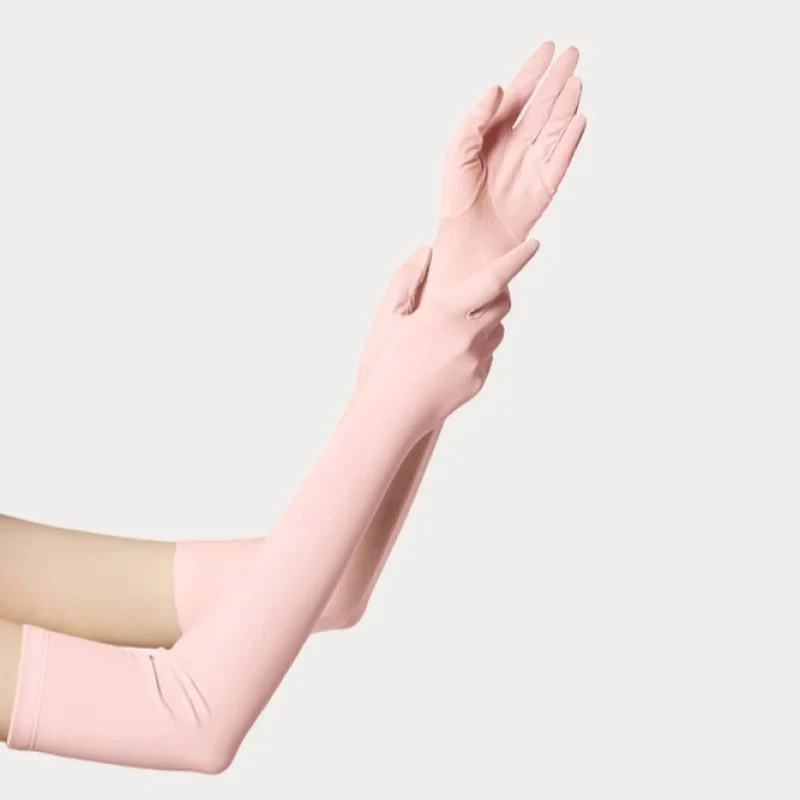 [Self-operated] Chinese Beneunder Ice Series Sunscreen Sleeves Full Finger Long Quartz Powder One Size 1 Pair UPF50+ Cool Sunscreen Non-Slip Non-Falling
