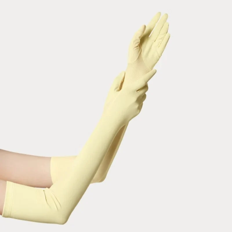 [Self-operated] Chinese Beneunder Bingxia series sunscreen sleeves, full finger length, cheese yellow, one size fits all, 1 pair UPF50+, cool sunscreen, non-slip, non-falling