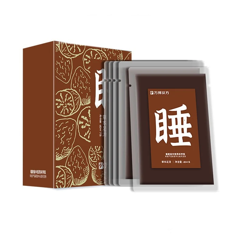 [Self-operated] China WB Wanbang Hanfang Chinese Herbal Foot Bath Soup Anfushen Antibacterial Liquid Sleeping Recipe 40ml*7 bags to relieve stress, help sleep, and have a good night's sleep