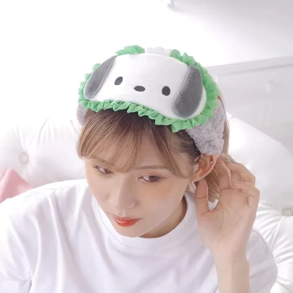 [Self-operated] Japanese Sanrio ruffled sports face wash headband Pacha dog style 1 pack essential artifact for home face wash