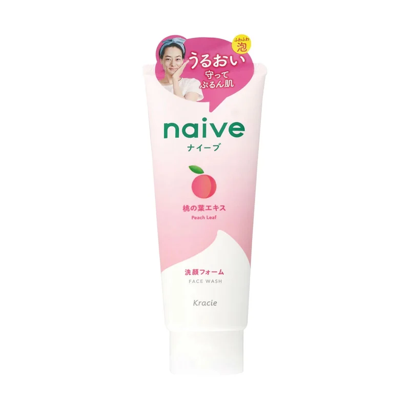 [Self-operated] Japanese KRACIE Kanebo NAIVE pure natural plant-based foaming facial cleanser Peach leaf basic moisturizing 130g amino acid cleansing and moisturizing non-drying