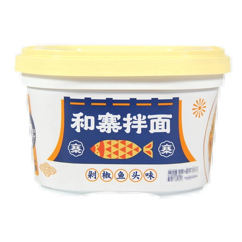 [Self-operated] China HEZHAI Mixed Noodles Chopped Pepper Fish Head Flavor 151g Instant Noodles Instant Ramen Mixed Noodles for Late Night Snack