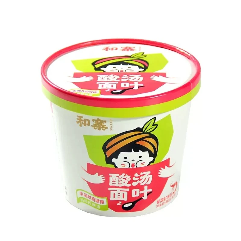 [Self-operated] China HEZHAI Sour Soup Noodles 110g Seaweed and Shrimp Noodles Instant Breakfast Instant Noodles Late Night Snack