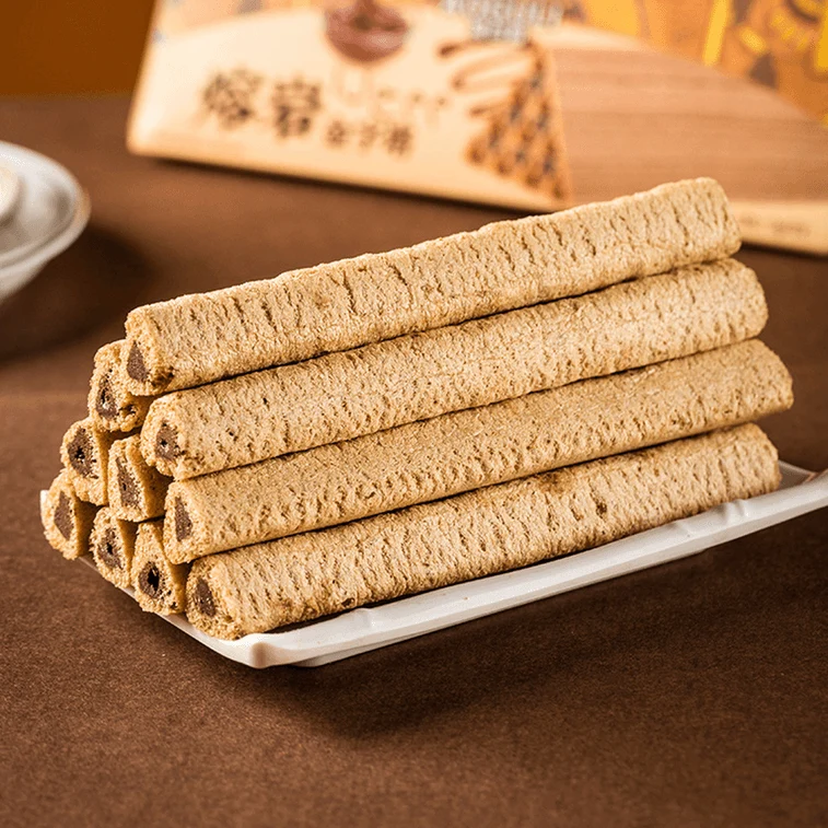 [Self-operated] China Australian Grain Lava Pyramid Chocolate Flavor 130g Triangular Crispy Wafer Biscuit Sandwich Rolled Cereal Crisp Bar Internet celebrity hot snack snack