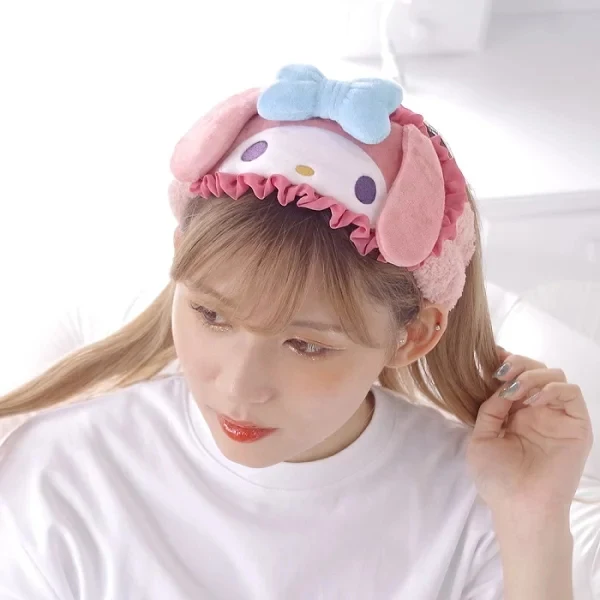 [Self-operated] Japan's Sanrio ruffled sports face wash headband Melody style 1 pack essential artifact for home face wash