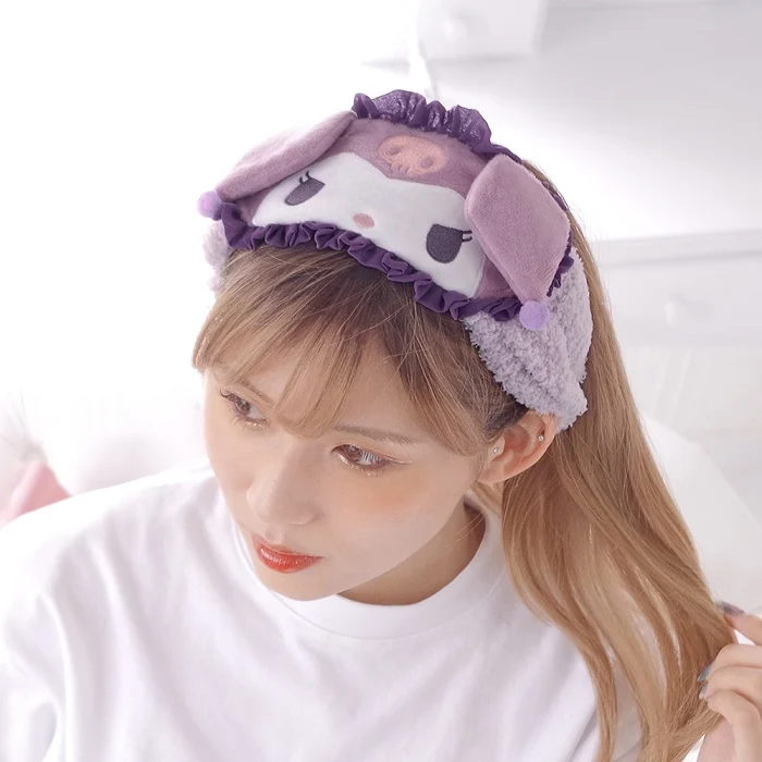 [Self-operated] Japan's Sanrio ruffled sports face wash headband Kurome style 1 pack essential tool for home face wash