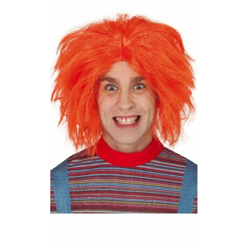 Teuflische orangefarbene Perücke