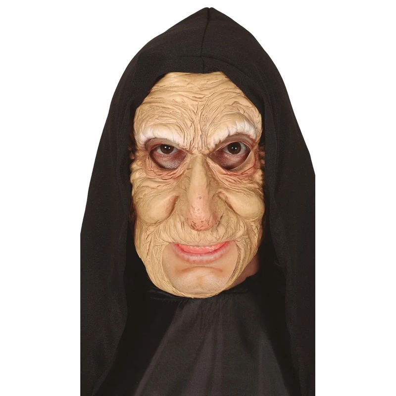 Alte Hexenmaske mit Kapuze